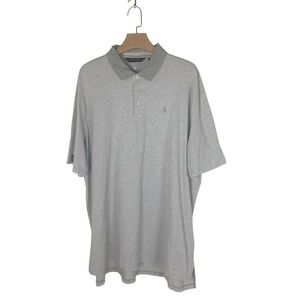 Polo Golf Ralph Lauren Mens XXL Striped Wicking Short Sleeve Polo Shirt Grey